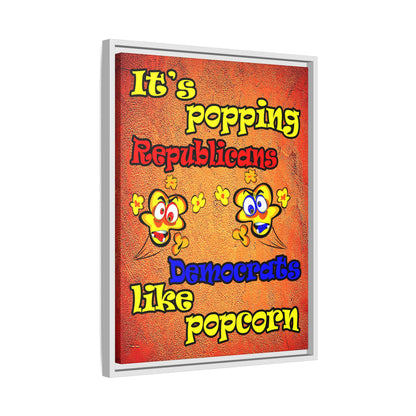 popping like popcorn - framed canvas art (burnt orange)
