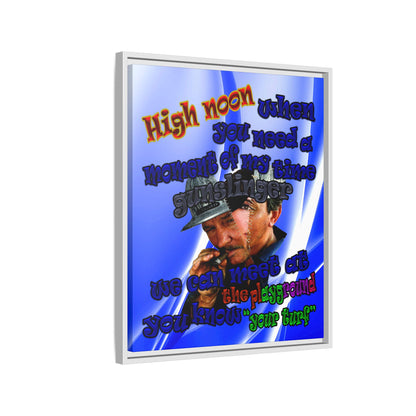 high noon - framed canvas art (blue-white wave)