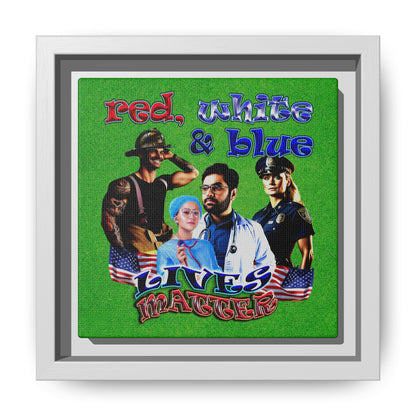 rw&b lives matter - framed canvas art (green turf)
