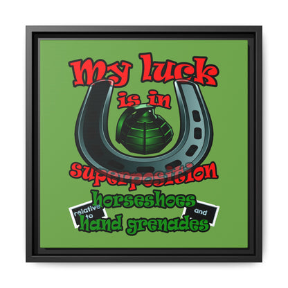 my luck - framed canvas art (green)