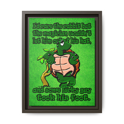 turtle race - framed canvas art (green turf)