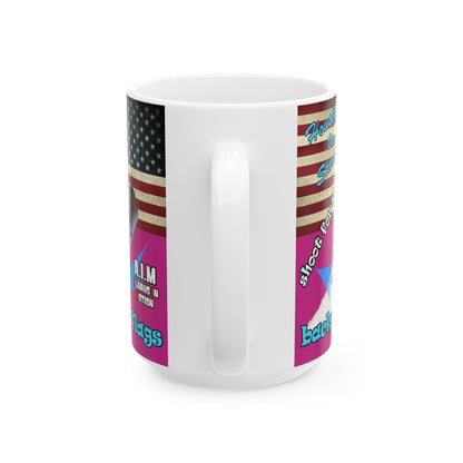 shoot for the stars - White Mug (pink)