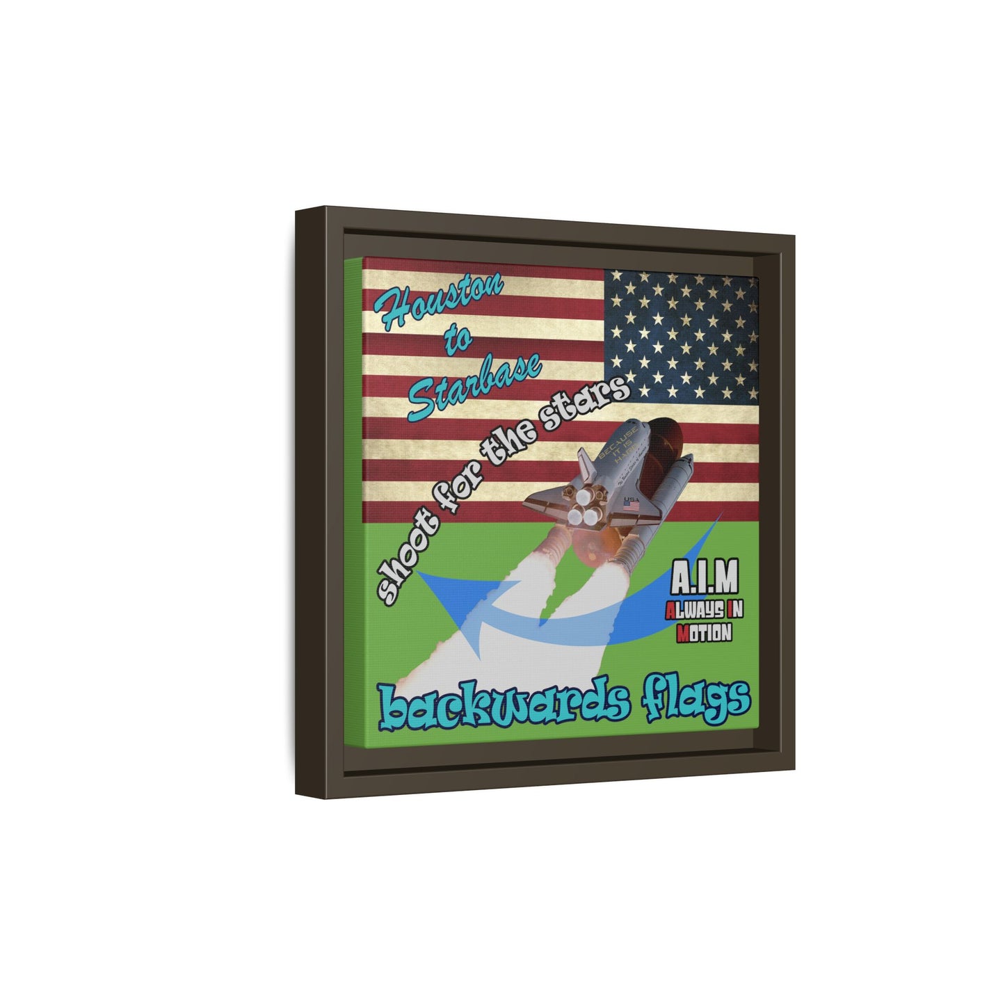 shoot for the stars - framed canvas art (green)