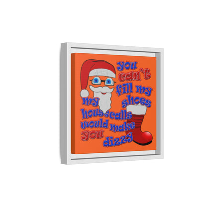 santa's shoes - framed canvas art (orange)