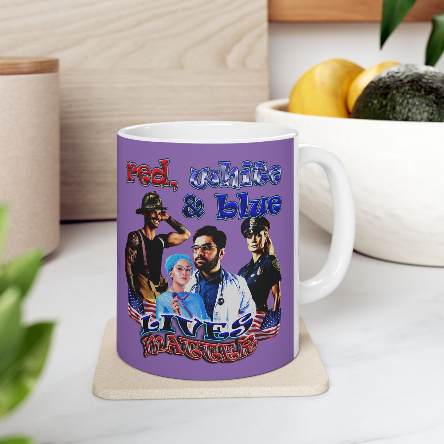 rw&b lives matter - White Mug (light purple)