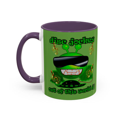 disc jockey - Accent Mug (green)