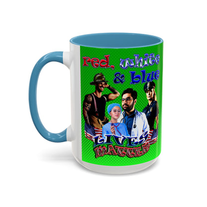 rw&b lives matter - Accent Mug (logo green)