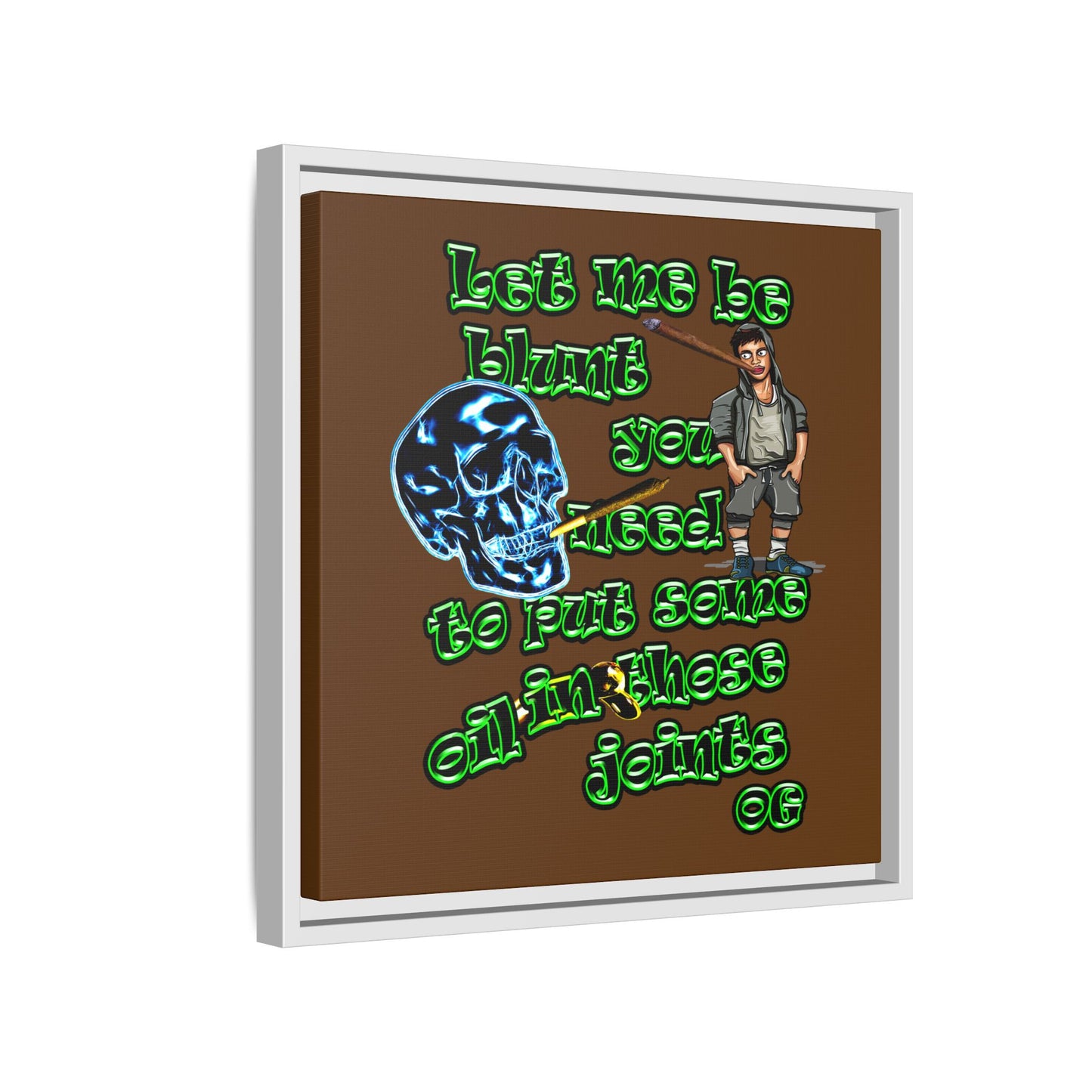 og - framed canvas art (brown)