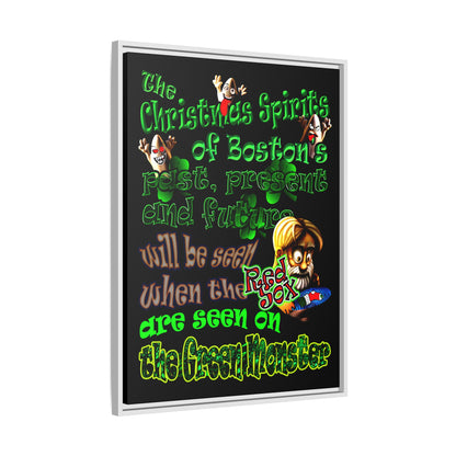 christmas spirits of boston - framed canvas art (black)
