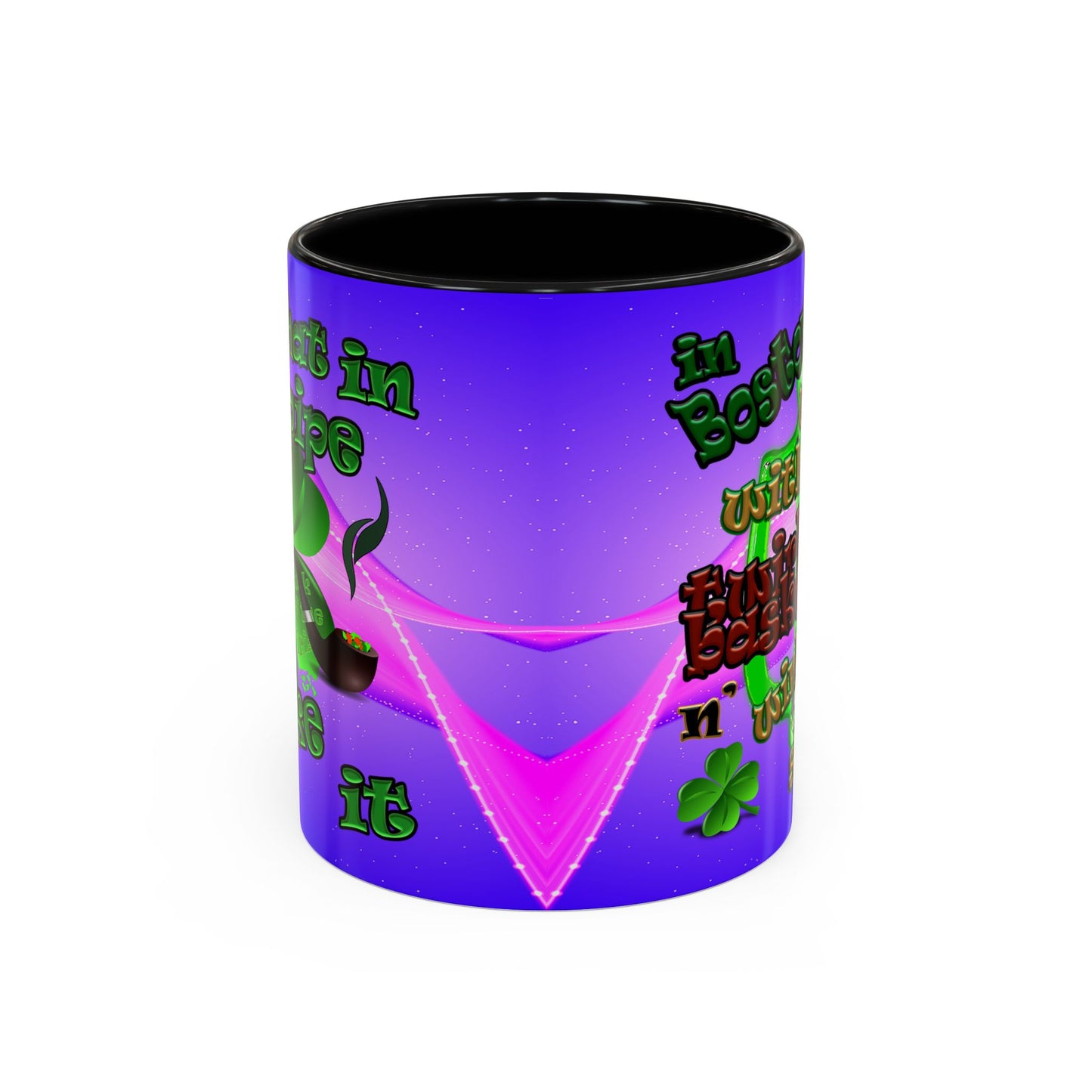 celtics logo - Accent Mug (purple-pink wave)