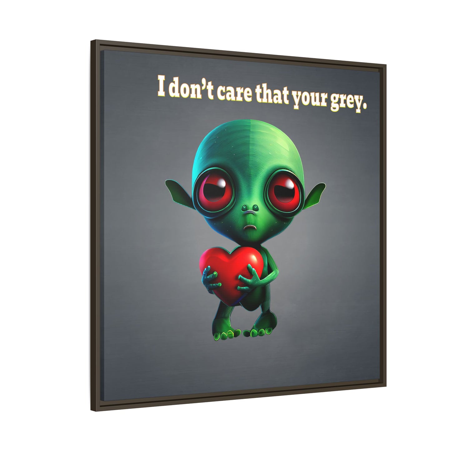 I don't care that your grey - framed canvas art (grey-light grey)