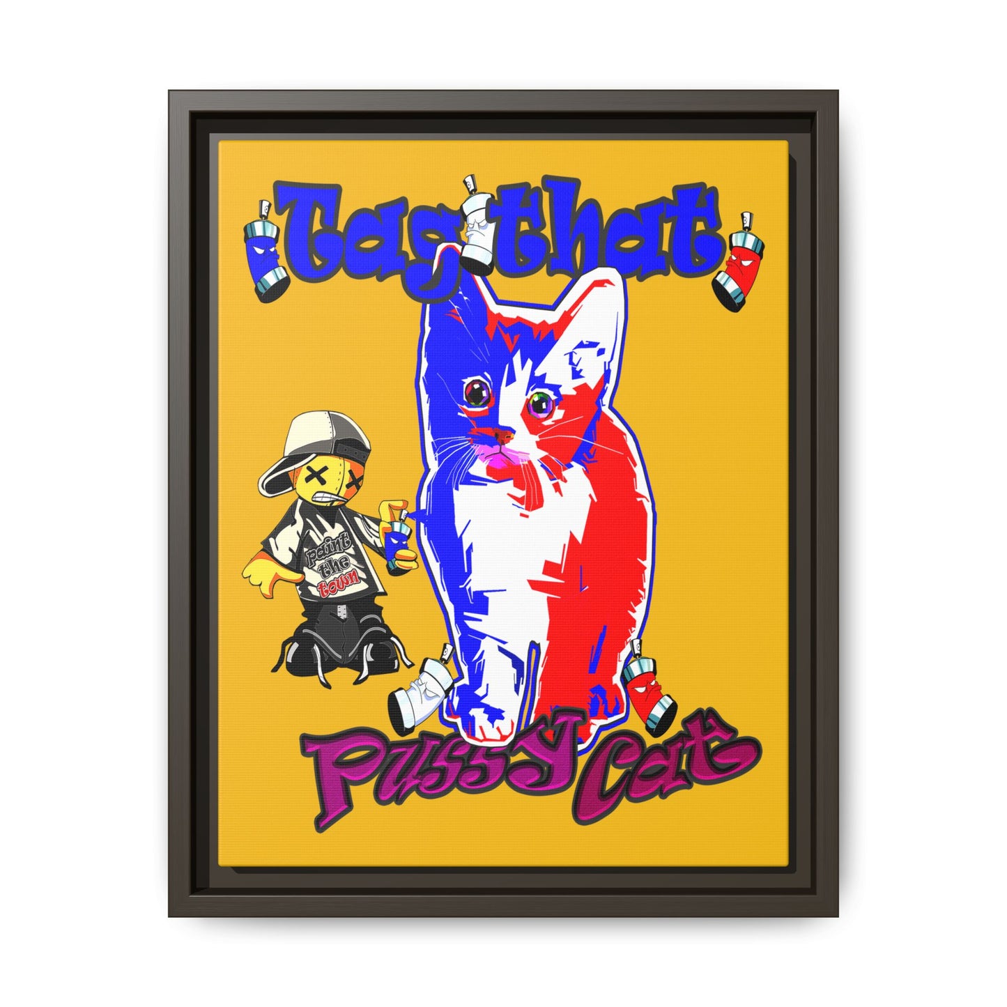 tag that - framed canvas art (yellow)