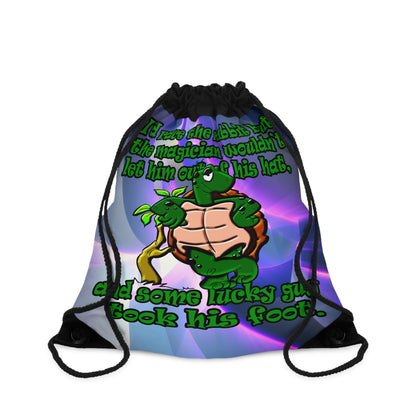 turtle race - Drawstring Bag (grey-pink wave)
