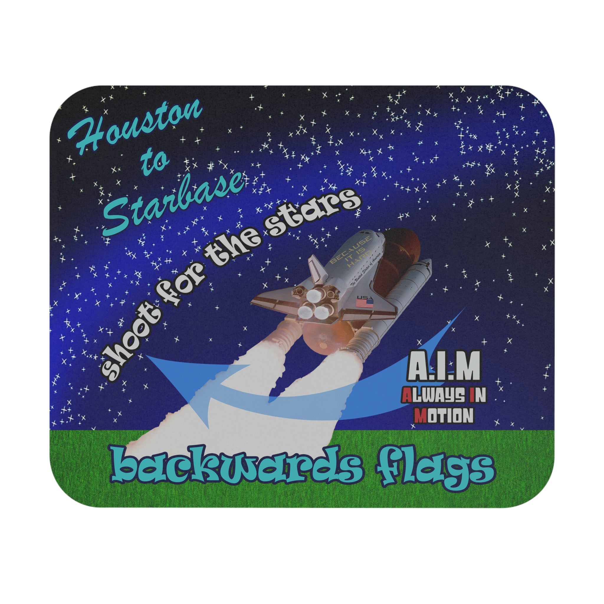 shoot for the stars - Mouse Pad (Rectangle) - ('snoops' background)