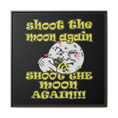 shoot the moon again - framed canvas art (black)