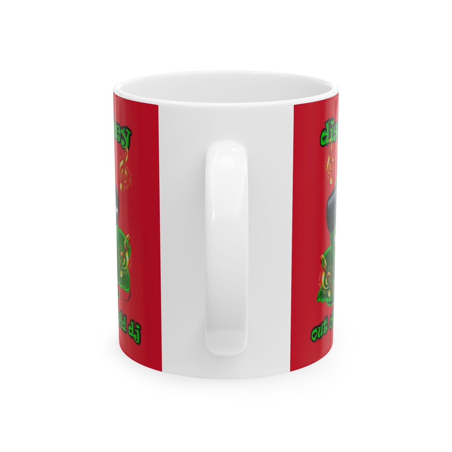 disc jockey - White Mug (dark red)