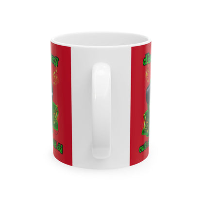 disc jockey - White Mug (dark red)