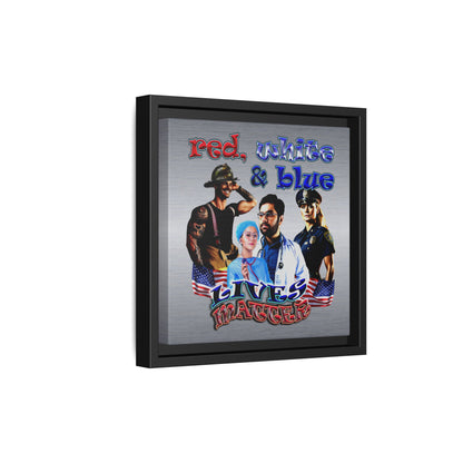 rw&b lives matter - framed canvas art (brushed nickel)