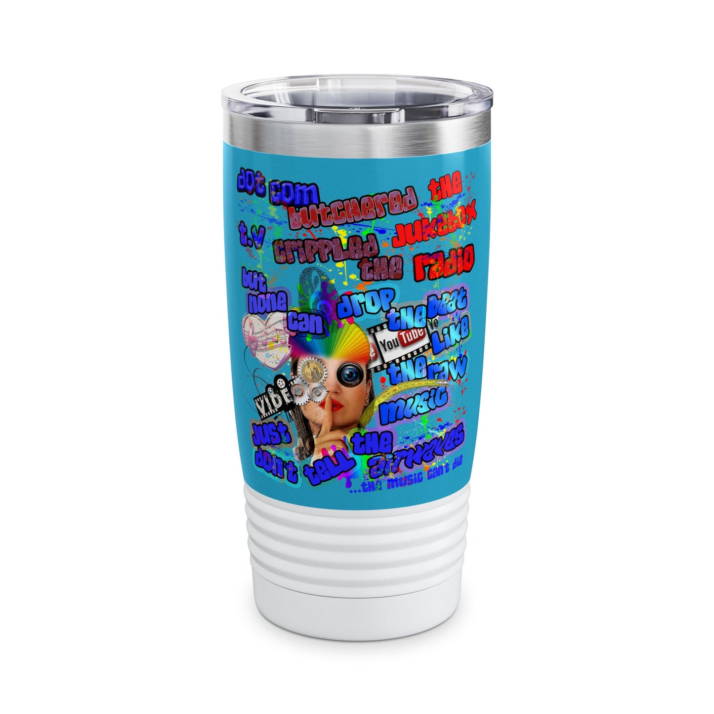 drop the beat - Ringneck Tumbler, 20oz (turquoise)
