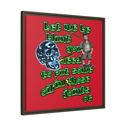 og - framed canvas art (dark red)