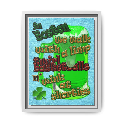 celtics logo - framed canvas art (faded blue)