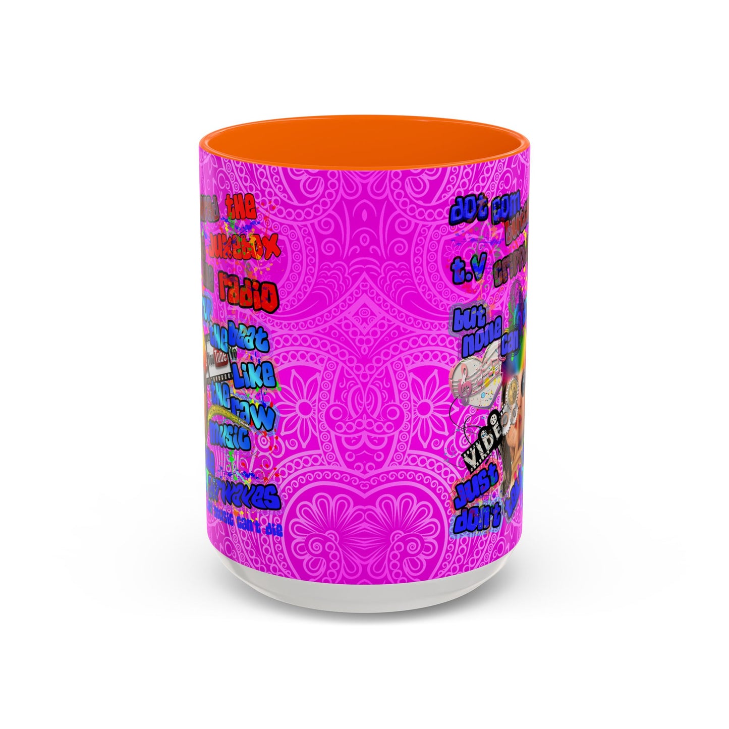 drop the beat - Accent Mug (pink swirl)