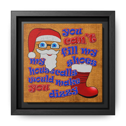 santa's shoes - framed canvas art (brown papyrus)
