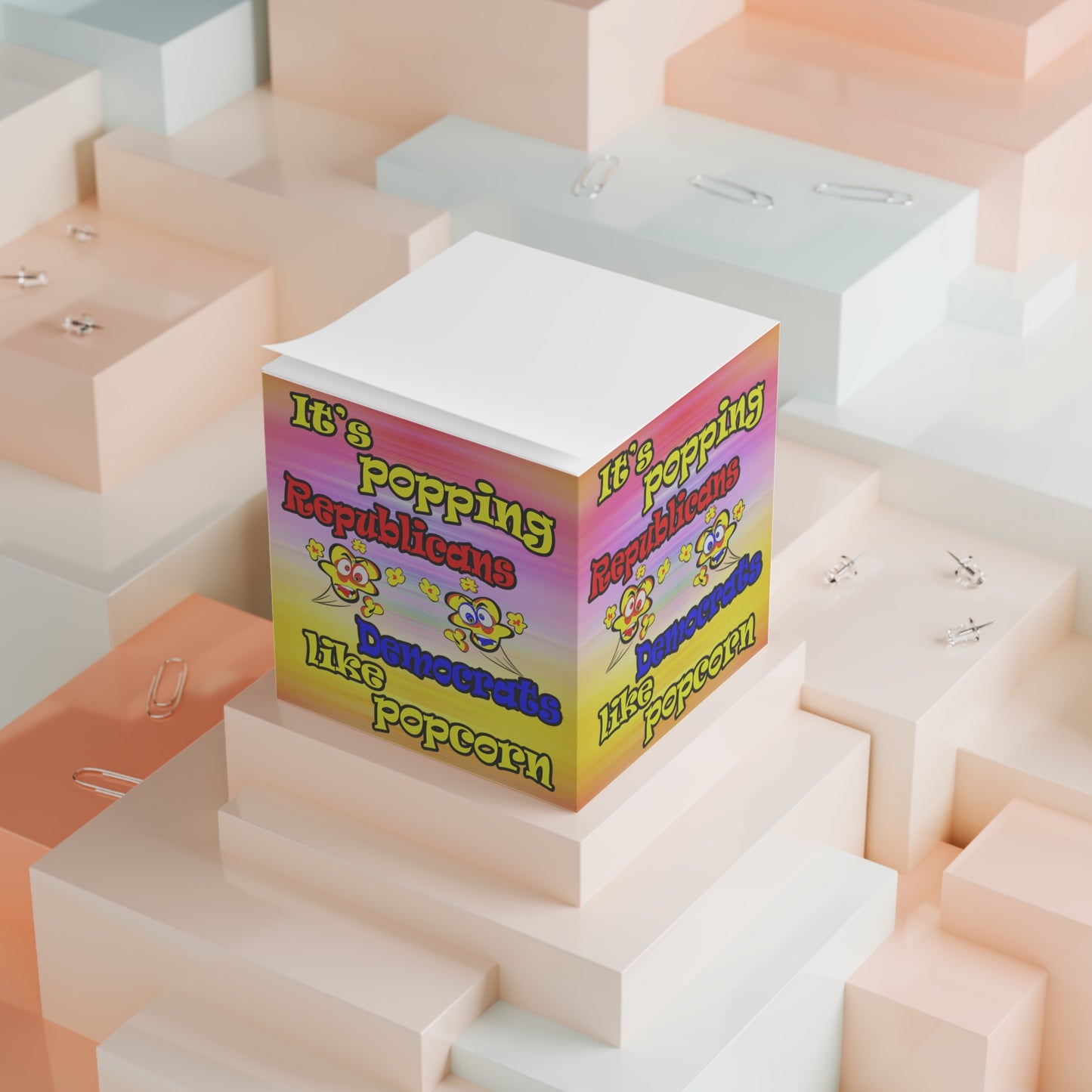 popping like popcorn - note cube (color blur)