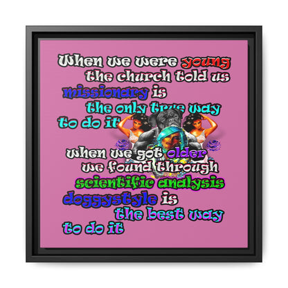 doggystyle - framed canvas art (light pink)