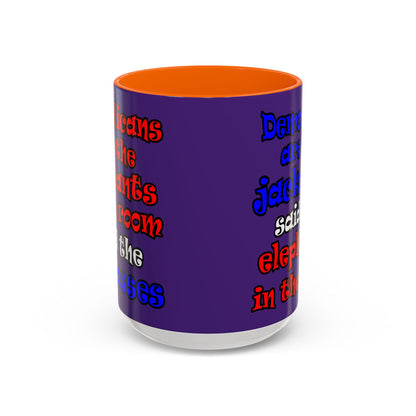 donkeys and elephants - Accent Mug (purple)