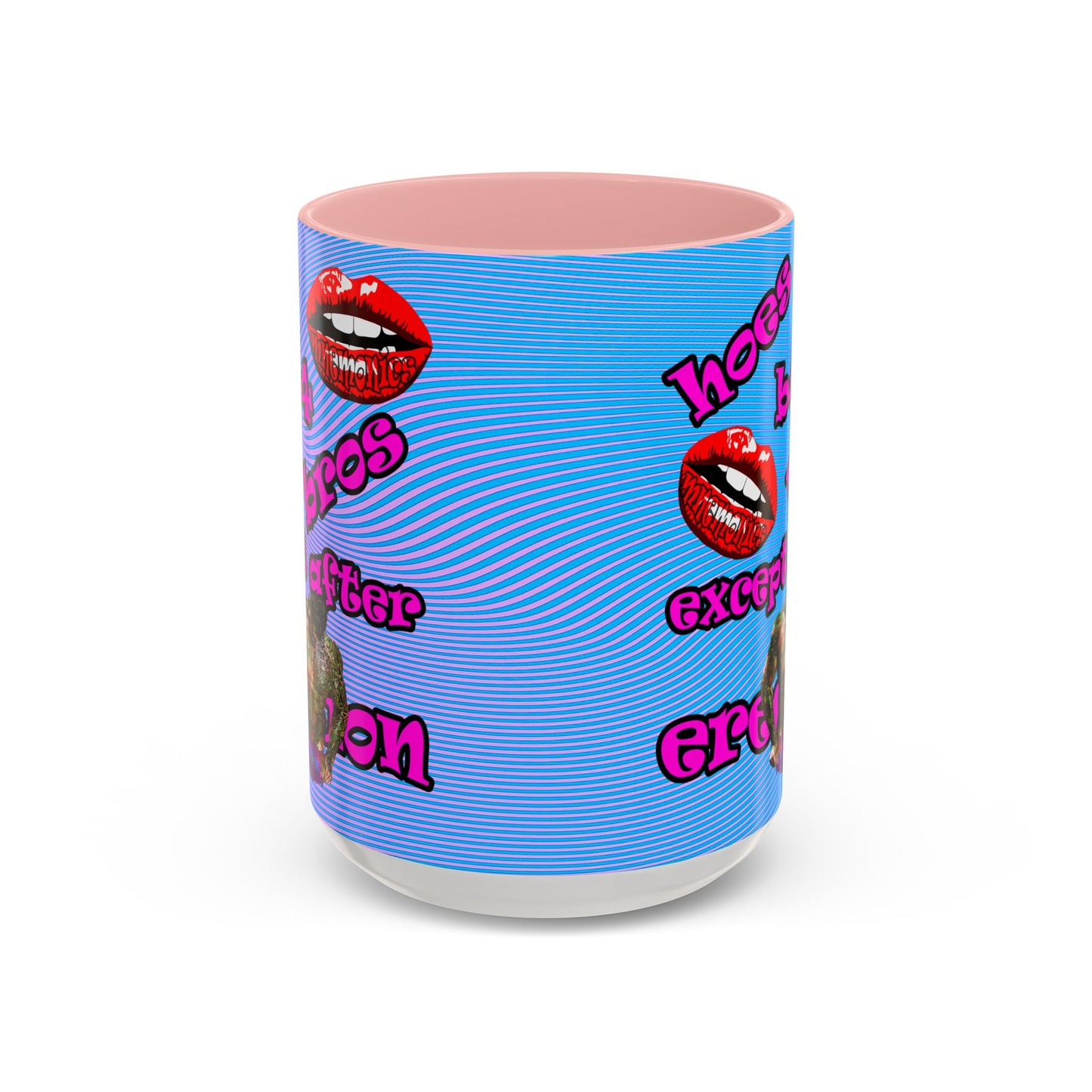 hoes b4 bros - Accent Mug (light blue-purple wave)