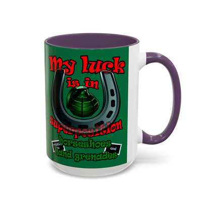 my luck - Accent Mug (dark green)