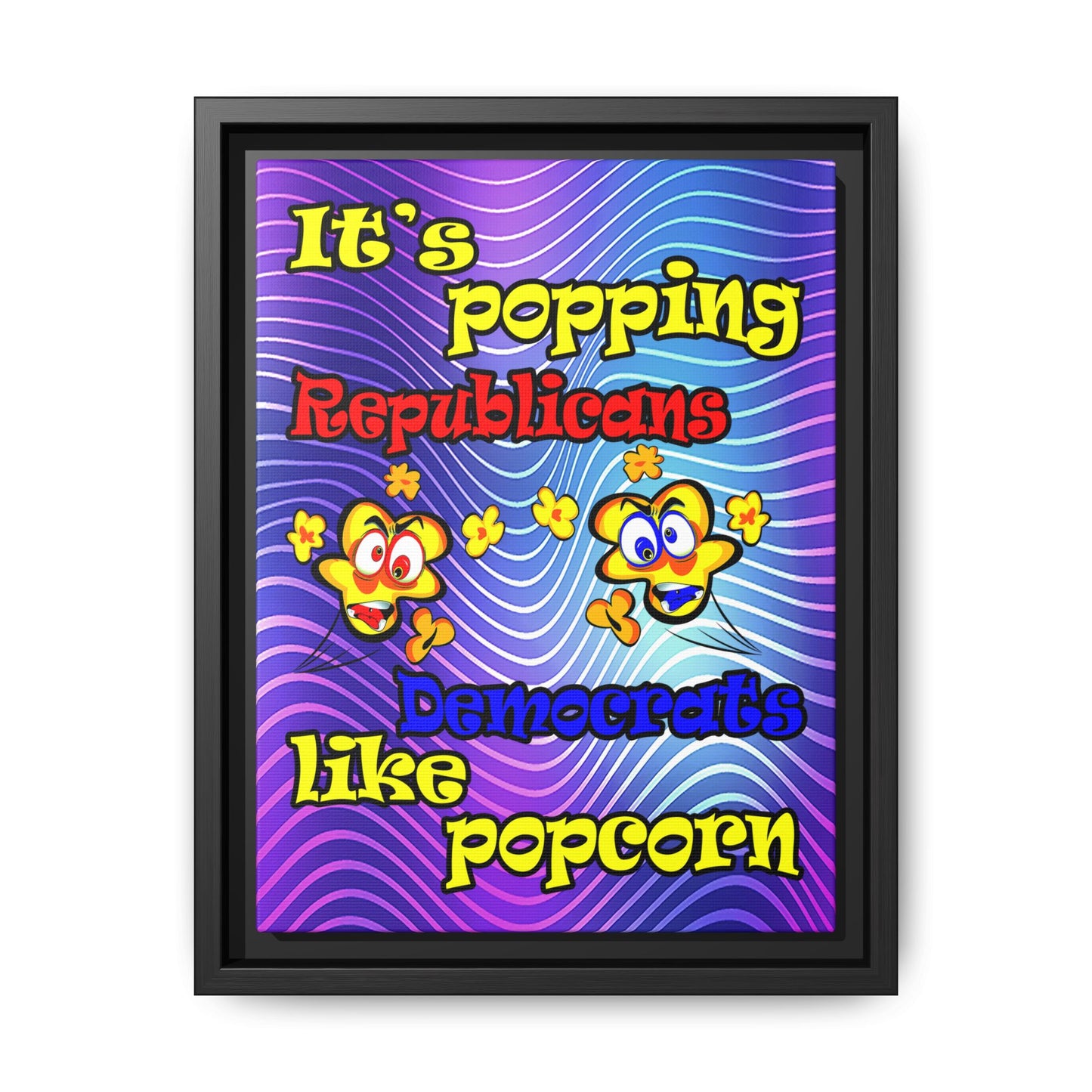 popping like popcorn - framed canvas art (purple wave)