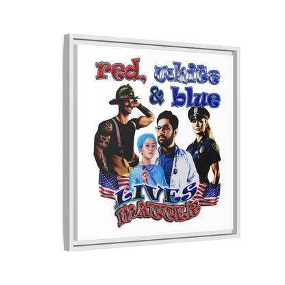 rw&b lives matter - framed canvas art (white)