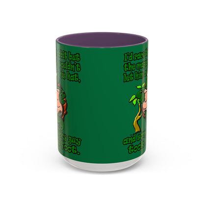 turtle race - Accent Mug (dark green)