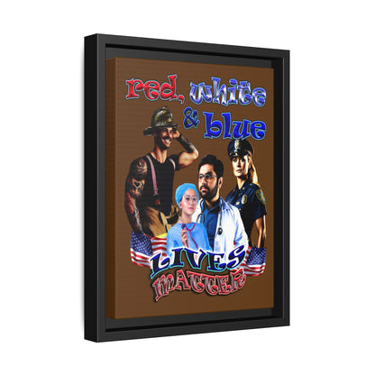 rw&b lives matter - framed canvas art (brown)