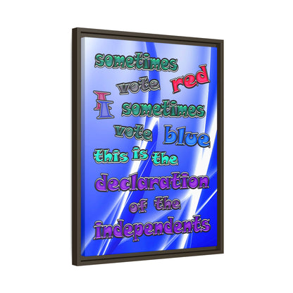 declaration of the independents - framed canvas art (blue-white wave)