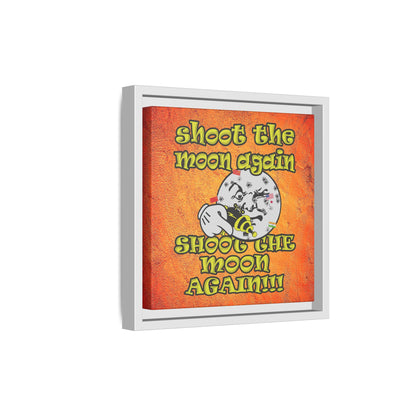 shoot the moon again - framed canvas art (burnt orange)