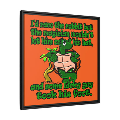 turtle race - framed canvas art (orange)