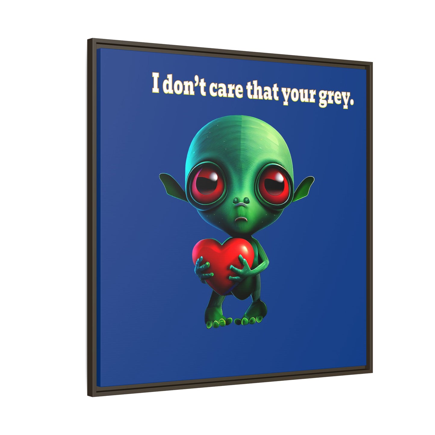 I don't care that your grey - framed canvas art (dark blue)