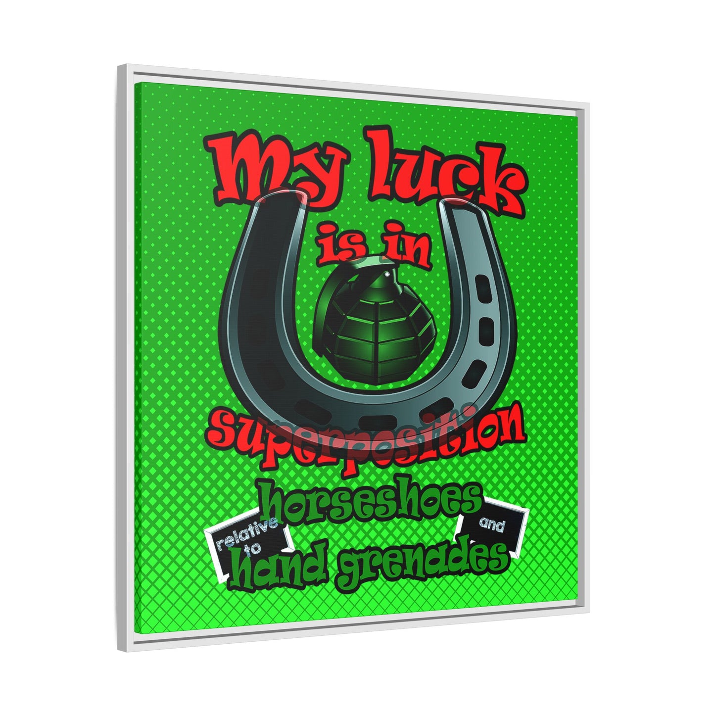 my luck - framed canvas art (logo green)