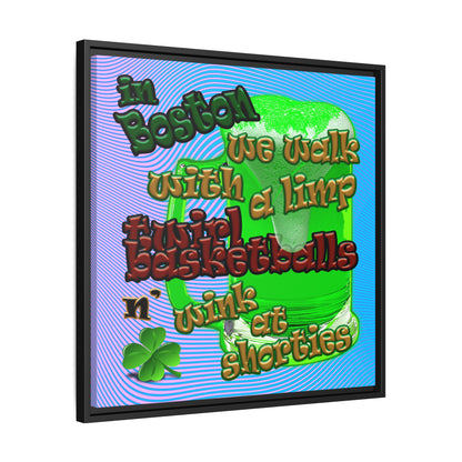celtics logo - framed canvas art (light blue-purple wave)