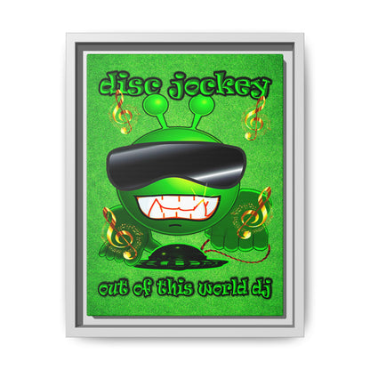 disc jockey - framed canvas art (green turf)