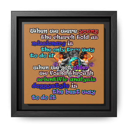 doggystyle - framed canvas art (light brown)
