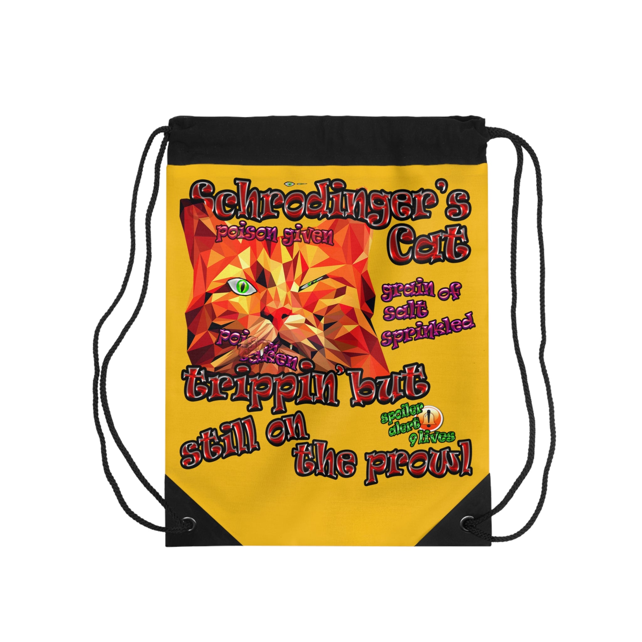 schrodinger's cat - Drawstring Bag (yellow)