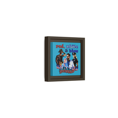 rw&b lives matter - framed canvas art (turquoise)