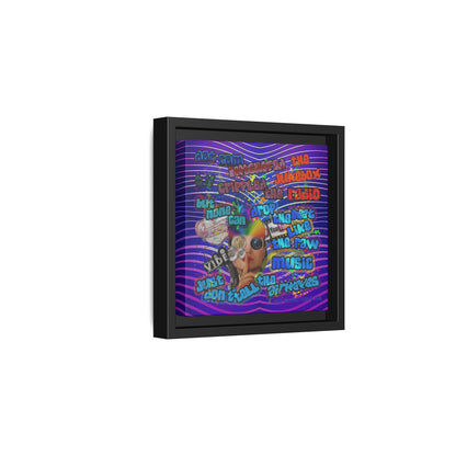 drop the beat - framed canvas art (purple wave)