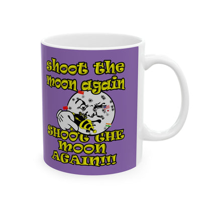 shoot the moon again - White Mug (light purple)