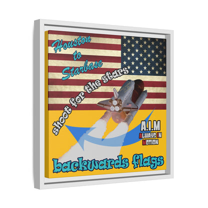 shoot for the stars - framed canvas art (yellow)