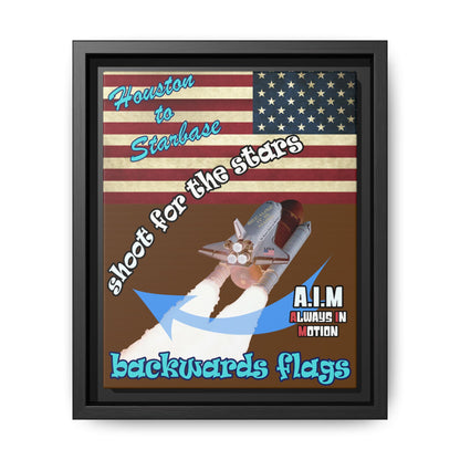 shoot for the stars - framed canvas art (brown)